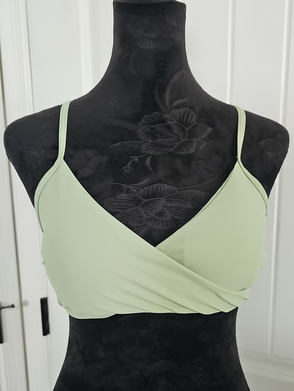 Light Green Wrap Front Bralette Top,  Size Small